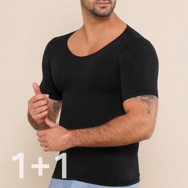 펠레트리코 에어로직 머슬핏 남성용 군살보정 유넥 티셔츠 1+1